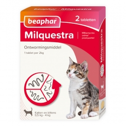 BeapharMilquestraOntwormingTablettenKat05-4kgookkitten2tabletten