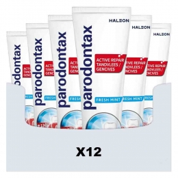 12xParodontaxTandpastaActiveRepairTandvleesFreshMint75ml