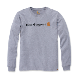 CarharttCoreLogoT-ShirtLongSleeveHeatherGray-M