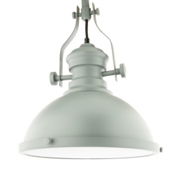 VintageBrocanteHanglampGrijsMetGlazenDiffuser32cm