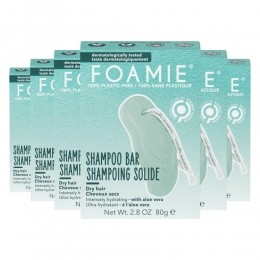 6xFoamieShampooBarAloeYouVeraMuchDroogHaar