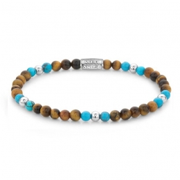 RebelandRoseRR-40109-S-MixTigerTurquoise-Armband-165cm