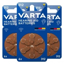 3xVartaHearingAidBatteries312Blister6stuks