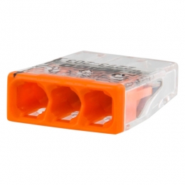 Wago2273-203Lasklem3-polig-3-gaats-3X05-25mm-Transparant-oranje100st