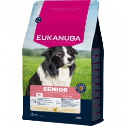 EukanubaLifeCareDogSeniorMediumHondenvoerChicken3kg