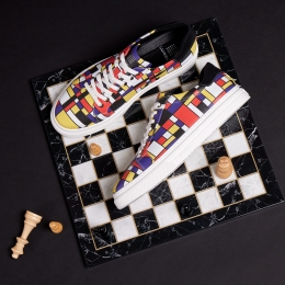 MondrianicSneakersLureaux-HandgemaakteNetteSchoenenVoorHeren