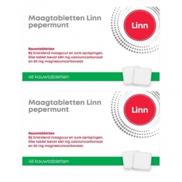 2xLinnMaagtablettenPepermunt48tabletten