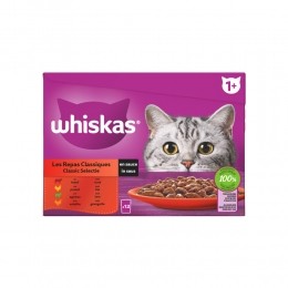 4xWhiskas1ClassicSelectieinSausMaaltijdzakjesMultipack12x85gr