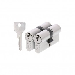 AXAAXASecuritySKGdubbeleveiligheidscilindergelijksluitend2x30-30mm-vernikkeld