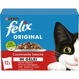 FelixKattenvoerNatOriginalCountrysideSelectieinGelei12x85gr