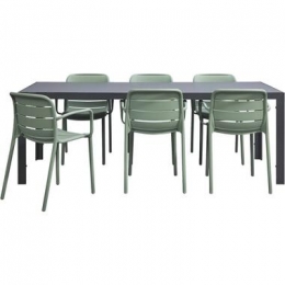 TuinsetSavoieNice-groen-7-delig-215cm-LeenBakker