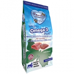 RenskeMightyOmega-3PlusGeperstHondenvoerKalkoenEend12kg