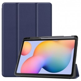 SamsungGalaxyTabS6Litehoes-Tri-FoldBookCasemetStylusPenhouder-DonkerBlauw