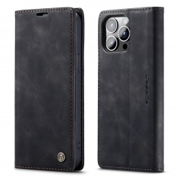 HoesjegeschiktvoorAppleiPhone14ProMax-WalletBookCase-Magneetsluiting-Zwart