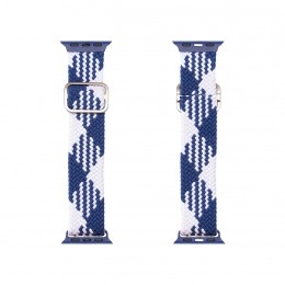 DuxDucis-SmartWatchBandjecompatibelmetAppleWatchSeries42mm44mm45mm-GevlochtenNylonStrapMixtureVersion-WitenBlauw