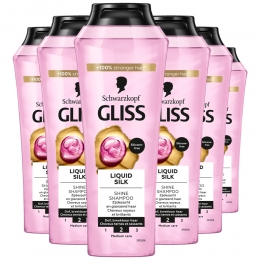 6xGlissShampooLiquidSilk250ml