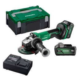 HiKOKIG1813DVEWQZAccuHaakseSlijpmachine-18V-125mmIncl2x50AhAccusEnLaderInHSCIIKoffer