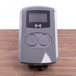 EveDoublePro-line-3x32A-2Sockets-RFID-E-Flux-1Voedingskabel-Grijs