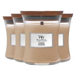 4xWoodWickGeurkaarsMediumCashmere275gr
