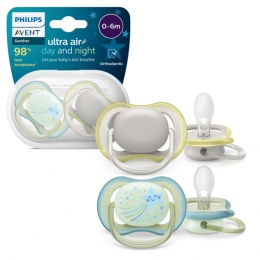 PhilipsAventUltraAirDayAndNightFopspeen0-6mnd2stuks
