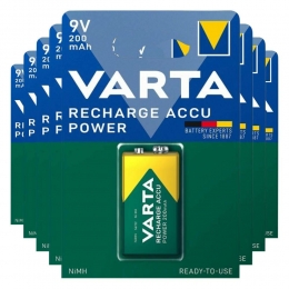 8xVartaRechargeAccuPowerOplaadbareBatterijen9V200mAh