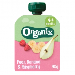 OrganixKnijpfruit4mPeerBanaanFramboos90gr