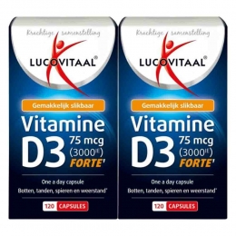GratisVerzending2xLucovitaalVitamineD375mcg3000IEForte120capsules