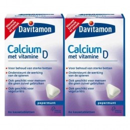 GratisVerzending2xDavitamonCalciumVitamineD3Pepermunt60kauwtabletten