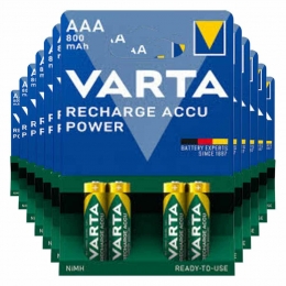 12xVartaRechargeAccuPowerOplaadbareBatterijenAAA800mAh4stuks