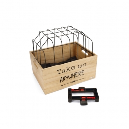 BeezteesHoutenFietsmandJourneymetDraadkap45x33x45cm