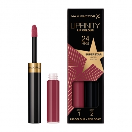 2xMaxFactorLipfinityLiquidLipstickLimitedEdition086Superstar23ml