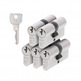 AXAAXASecuritySKGdubbeleveiligheidscilindergelijksluitend5x30-30mm-vernikkeld