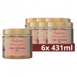 6xSheaMoistureCurlDefiningHaargelCoconutHibiscusFlaxseed431ml
