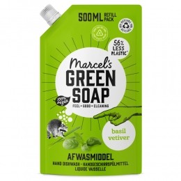 MarcelsGreenSoapAfwasmiddelBasilicumVertivertGrasNavulling500ml