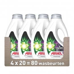4xArielVloeibaarWasmiddelRevitaBlack20Wasbeurten900ml