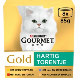 6xGourmetGoldKattenvoerNatHartigTorentje8x85gr