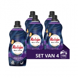 4xRobijnKleinKrachtigWasmiddelBlackVelvet39Wasbeurten119liter