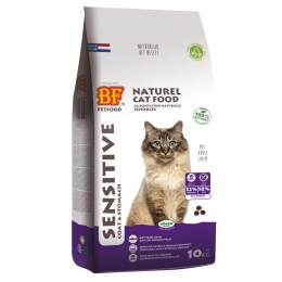 BFPetfoodKattenvoerPremiumSensitiveVacht-Maag10kg