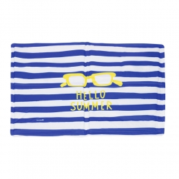 BeezteesHondenkoelmatStofHelloSummerBlauwWit90x50x2cm