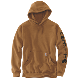 CarharttSleeveLogoHoodedSweatshirtCarharttBrown-XS