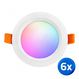 MilightRGBWWledinbouwspotdownlight6watt-voordeelsetvan6stuks