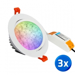 MilightRGBWWledinbouwspotdownlight9watt-voordeelsetvan3stuks