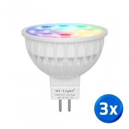 MilightledspotRGBWW4wattmr16fitting12v-voordeelsetvan3stuks