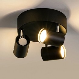 PlafondspotRond3-LichtsKantelbaarGU10FittingZwart