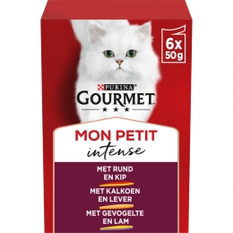 8xGourmetMonPetitKattenvoerNatDuoVlees6x50gr