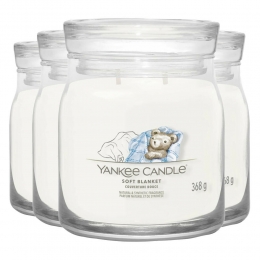 4xYankeeCandleGeurkaarsMediumJarSoftBlanket368gr
