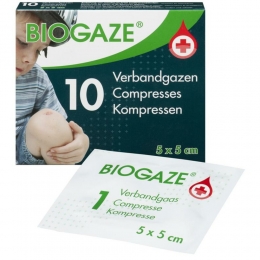 BiogazeVerbandgazen5x5cm10stuks