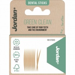 3xJordanTandenstokersGreenCleanDun100stuks