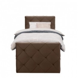 BoxspringmetvoetbordLivgeruit-bruin-90x200cm-slankepoot-LeenBakker