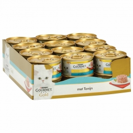 24xGourmetGoldKattenvoerNatHartigTorentjeTonijn85gr